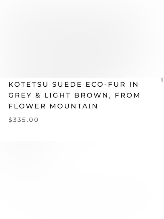 NWT Flower Mountain KOTETSU SUEDE ECO-FUR IN GREY & LIGHT BROWN - Picture 5 of 14